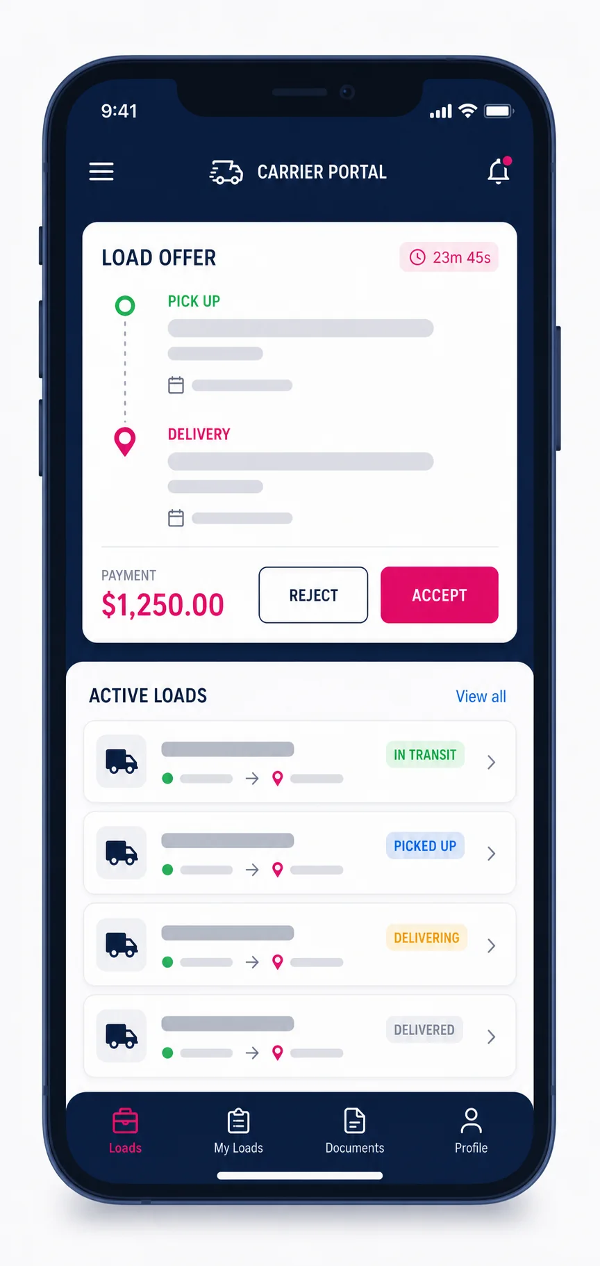 Mobile carrier portal